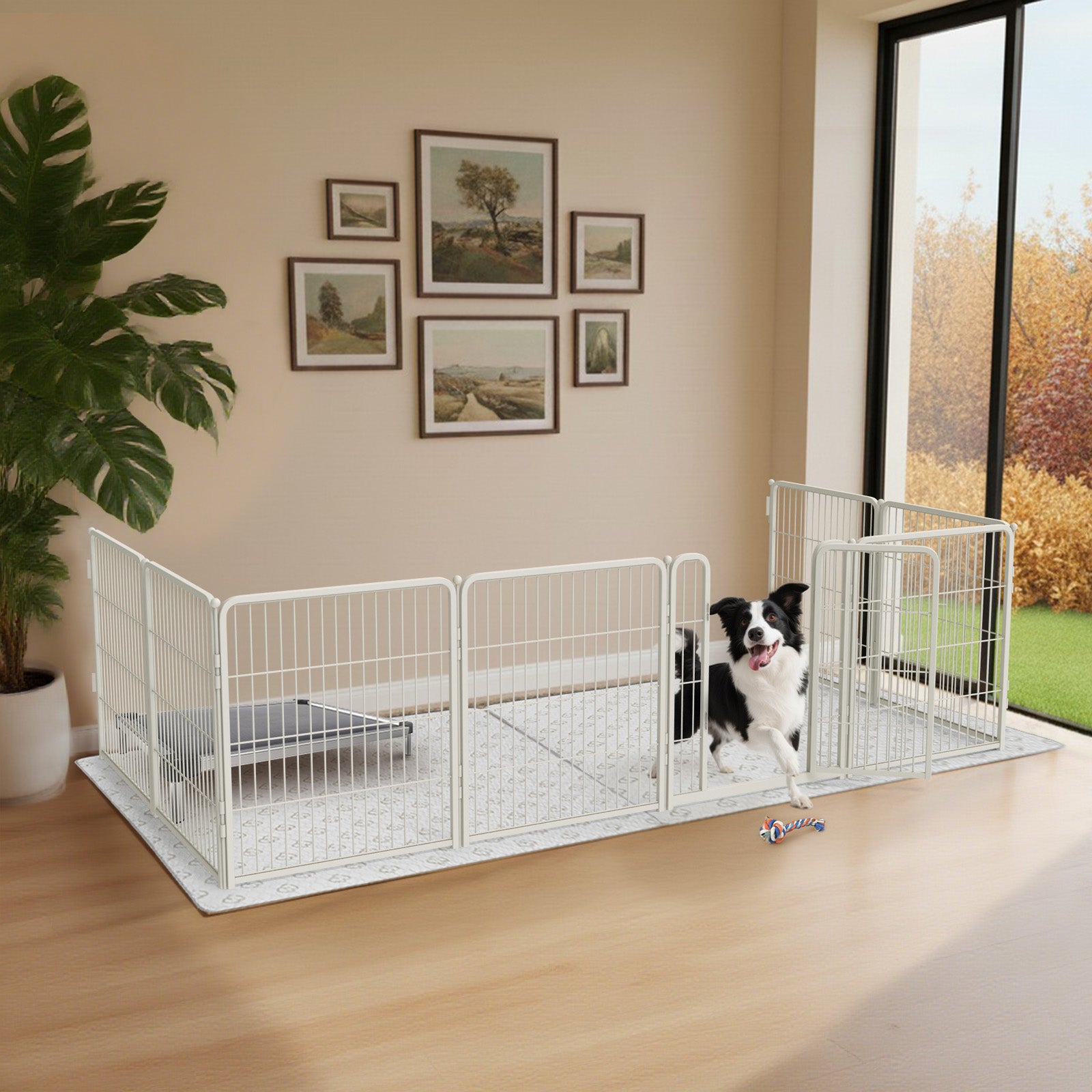 Bundle - Homeplus Dog Playpen & Fence-to-Wall Anchor(Pack of 4)