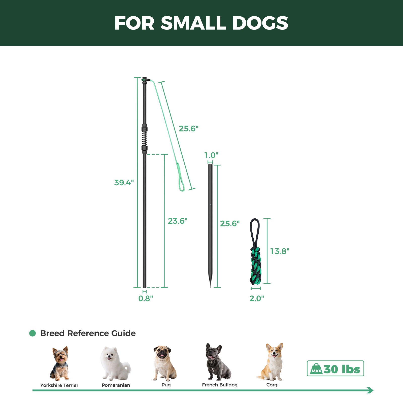 TugPal Flex Dog Tug Toy | Safe Outdoor Play with Spring-Top Rod