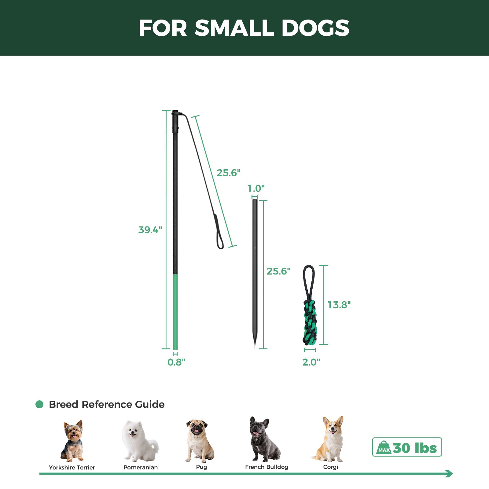 TugPal Dog Tug Toy | Hands-Free Outdoor Play with Fiberglass Rod