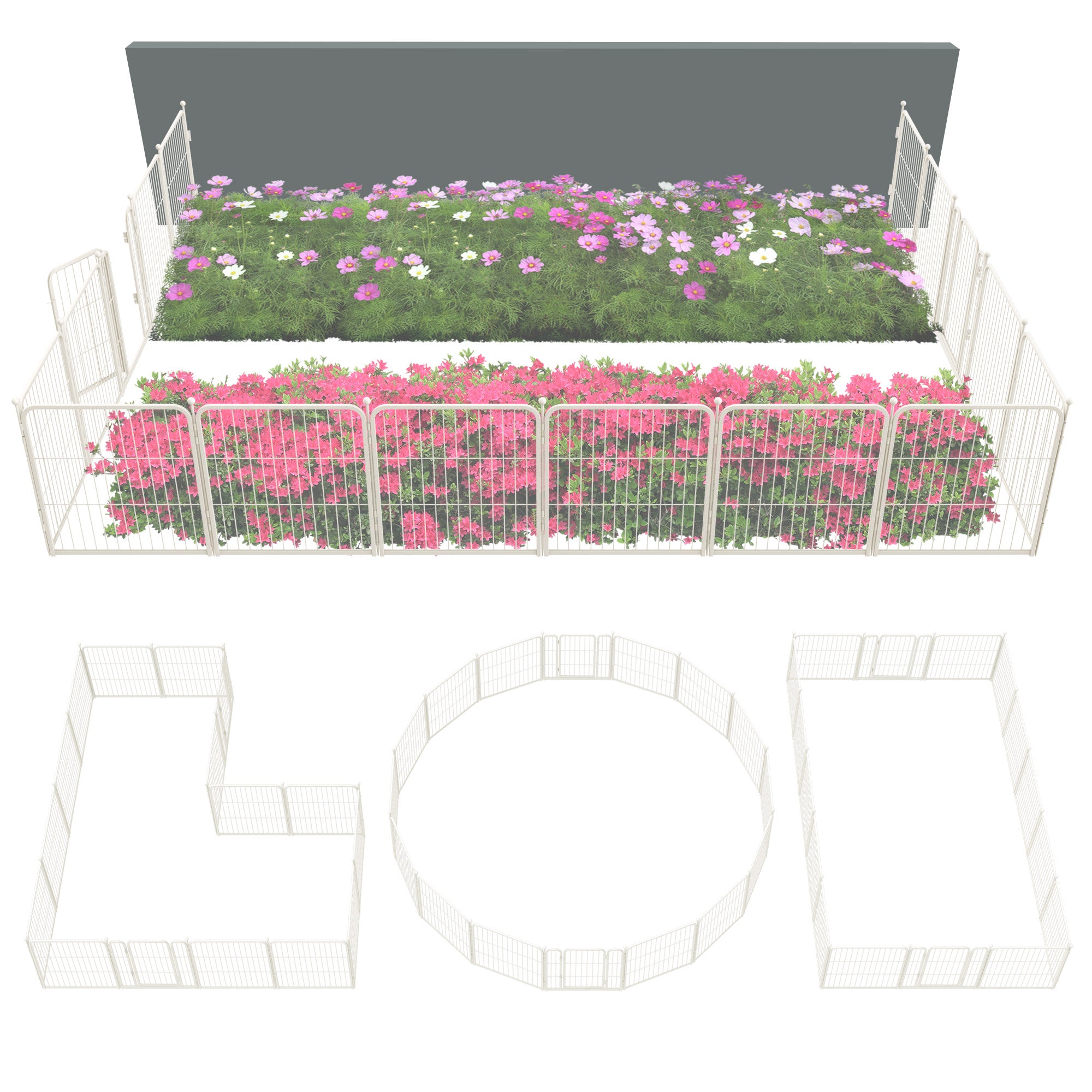 FXW Garden Fence Outdoor for The Yard - White