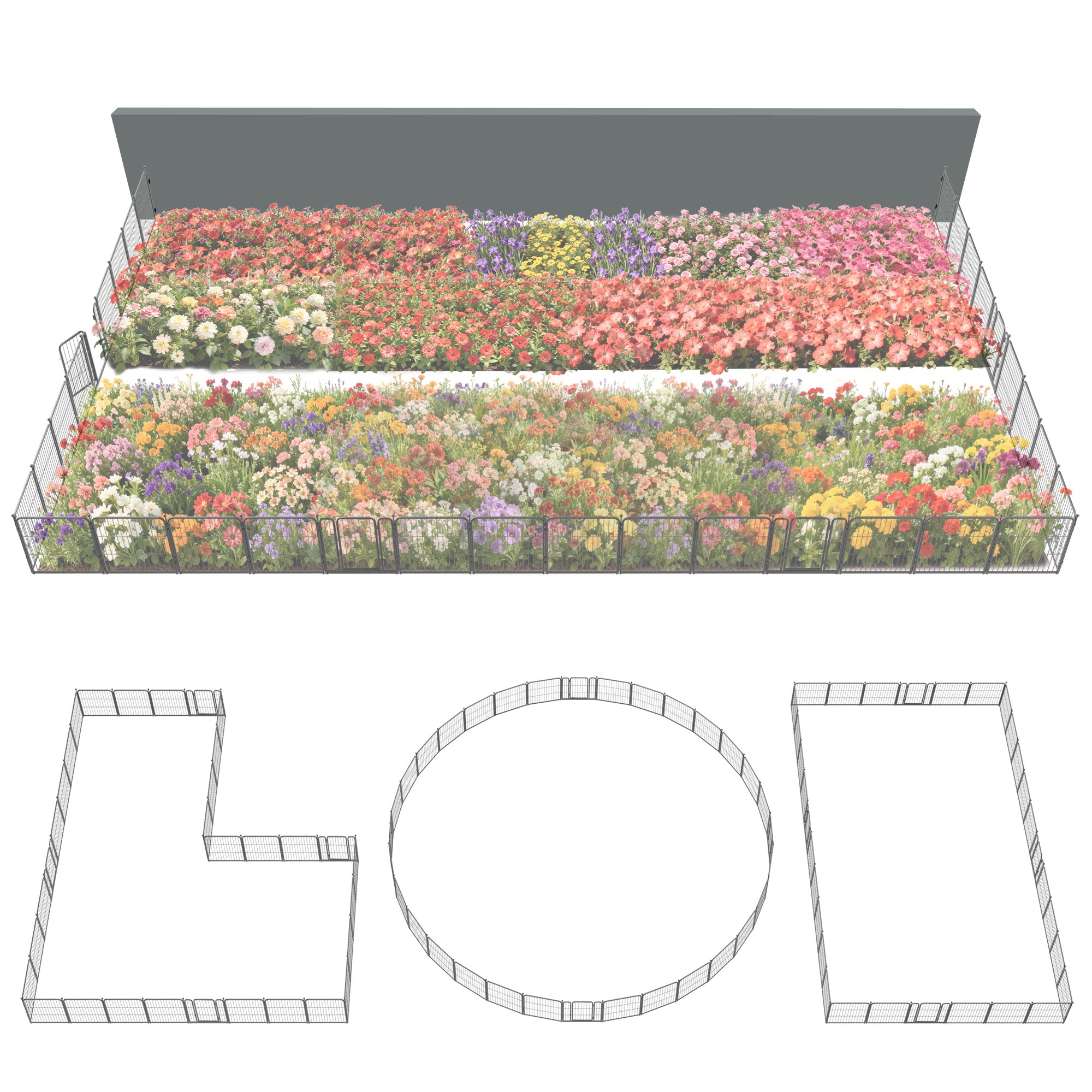 FXW Garden Fence Outdoor for The Yard - Silver