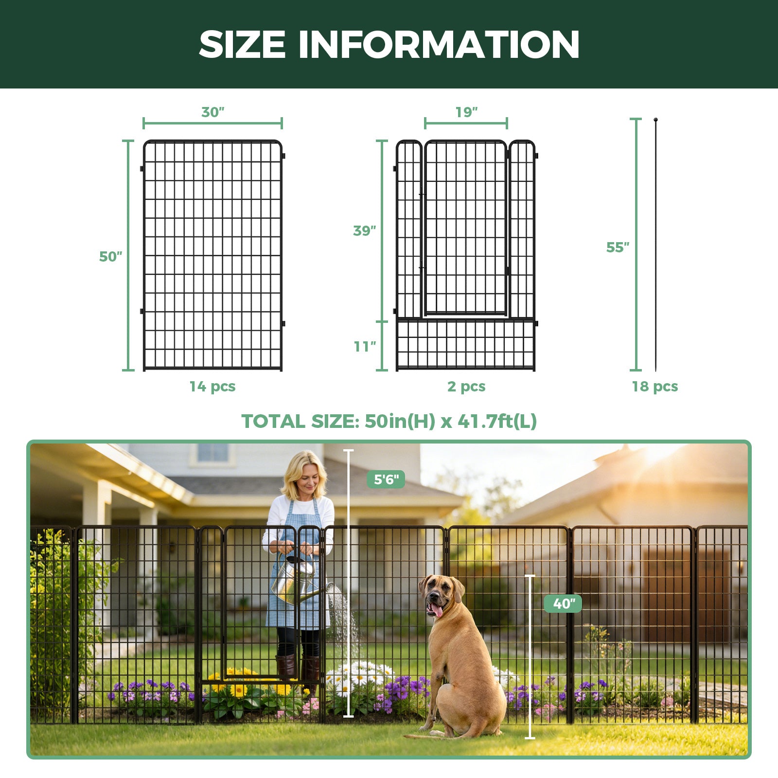 FXW Outdoor Dog & Garden Fence for Yard