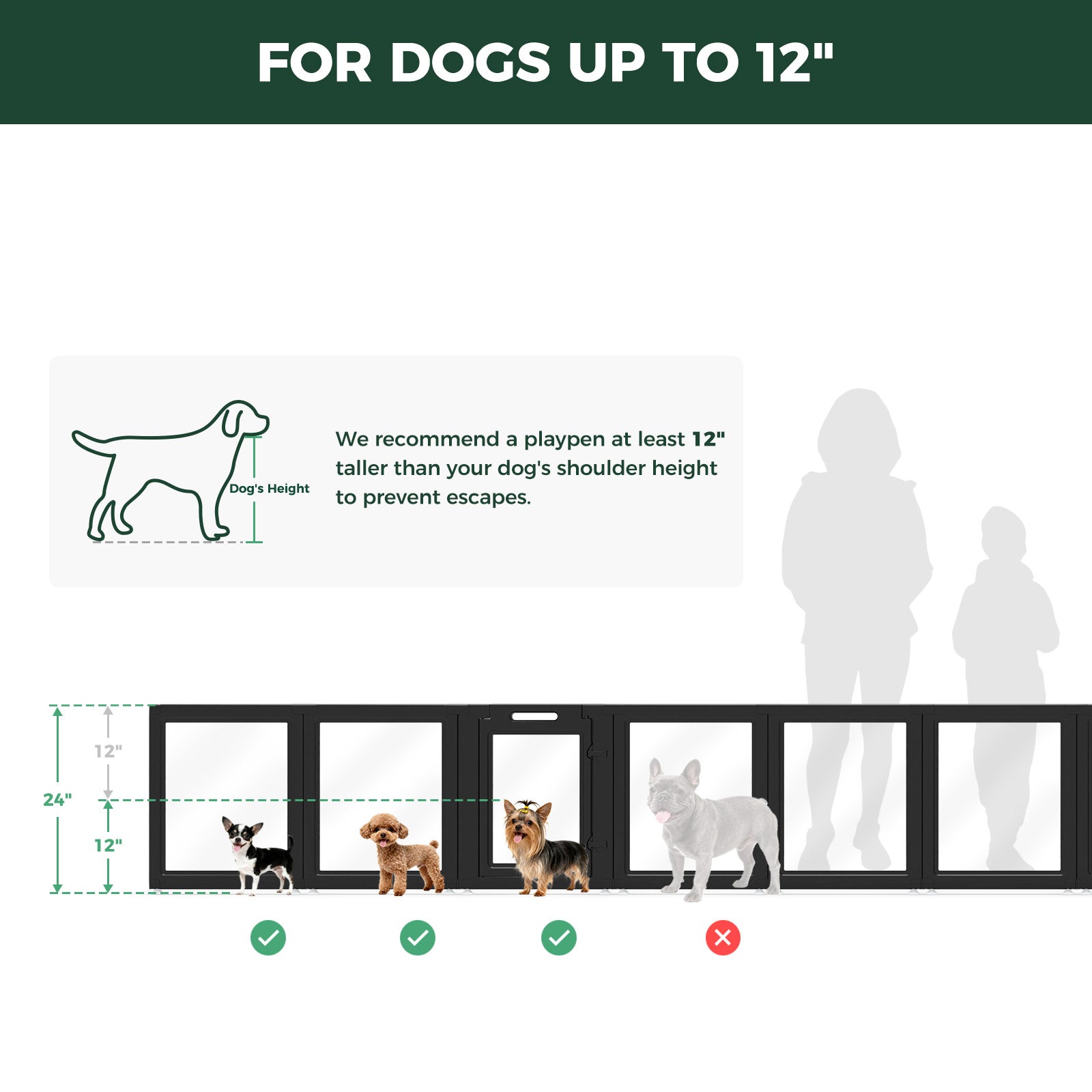 AuraSpace Acrylic Indoor Dog Playpen for Small to Medium Dogs