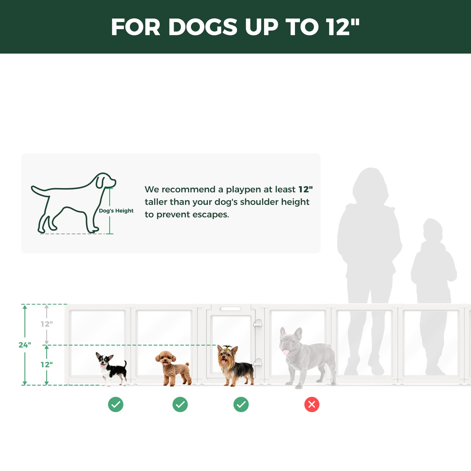 AuraSpace Acrylic Indoor Dog Playpen for Small to Medium Dogs