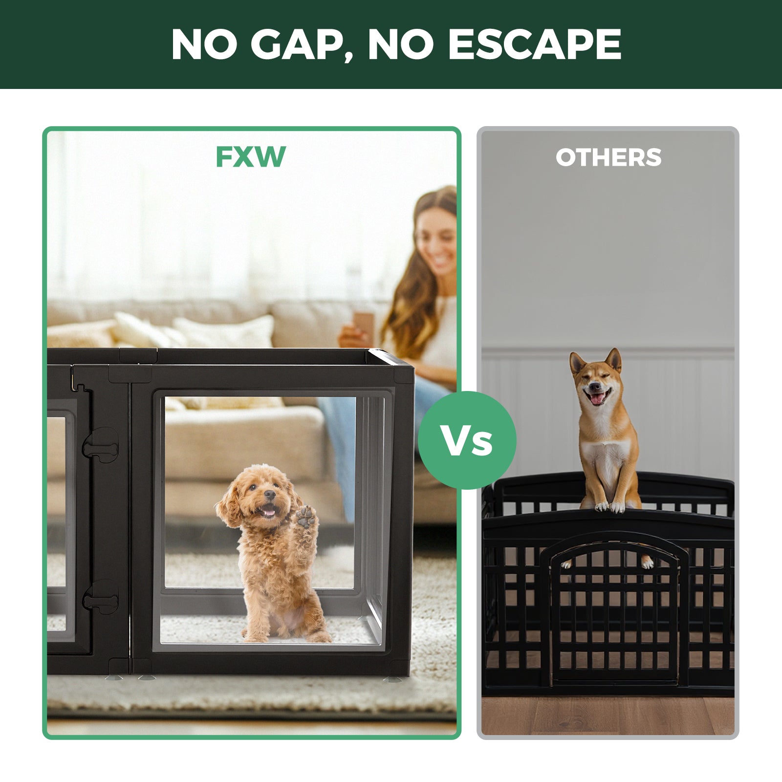 AuraSpace Acrylic Indoor Dog Playpen for Puppies and Small Dogs
