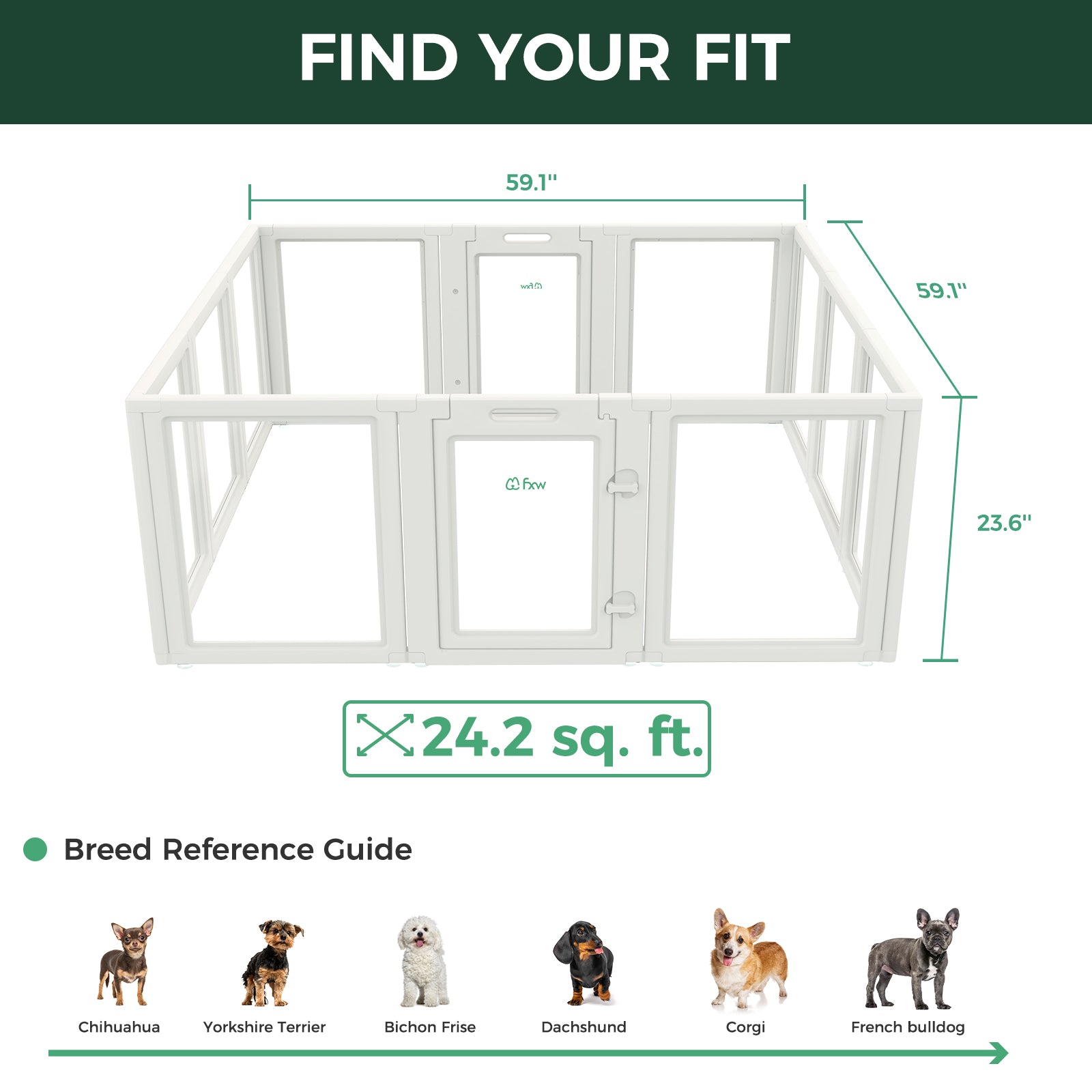 AuraSpace Acrylic Indoor Dog Playpen for Puppies and Small Dogs