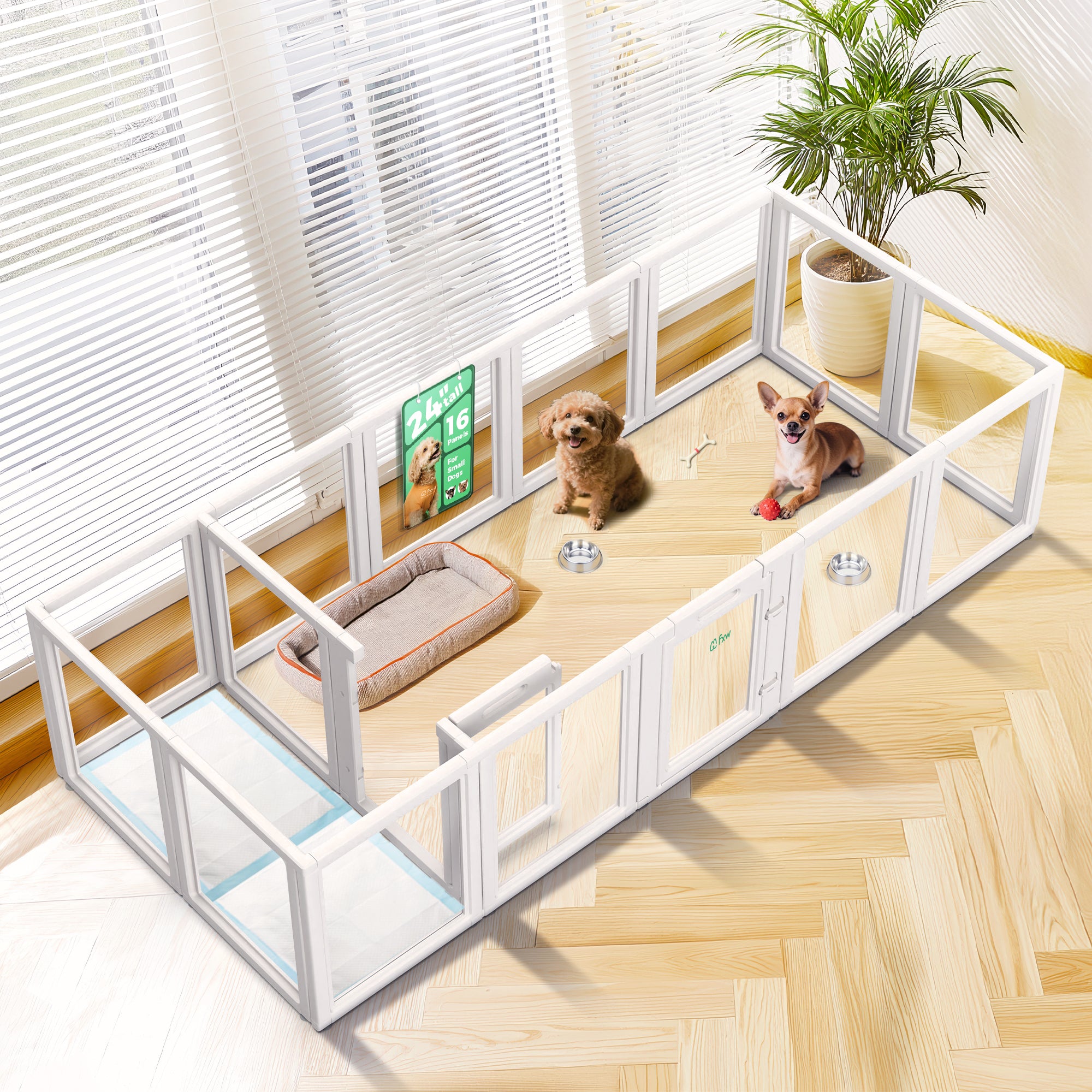 AuraSpace Acrylic Indoor Dog Playpen for Puppies and Small Dogs