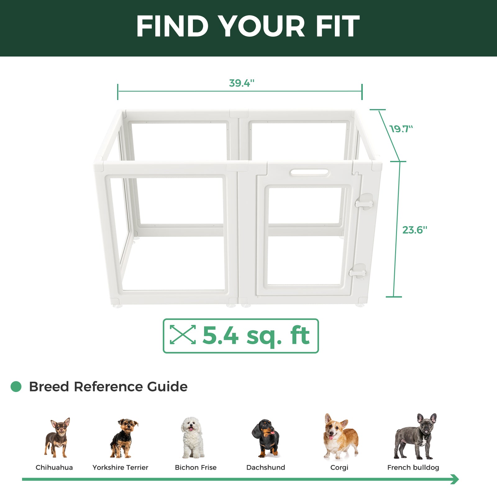 AuraSpace Acrylic Indoor Dog Playpen for Small to Medium Dogs