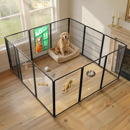 FXW Acrylic & Wire Mesh Indoor Dog Playpen