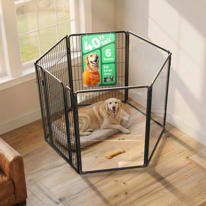 FXW Acrylic & Wire Mesh Indoor Dog Playpen