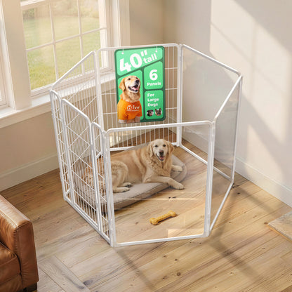 FXW Acrylic & Wire Mesh Indoor Dog Playpen