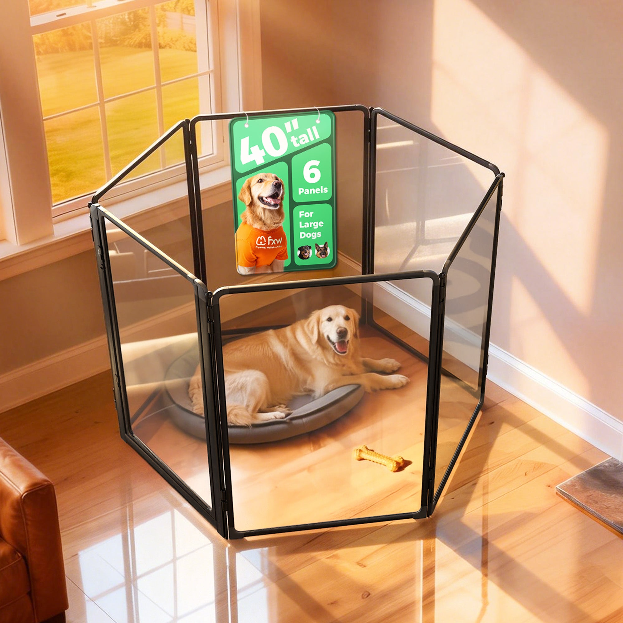 FXW AuraSpace Pro Acrylic Indoor Dog Playpen