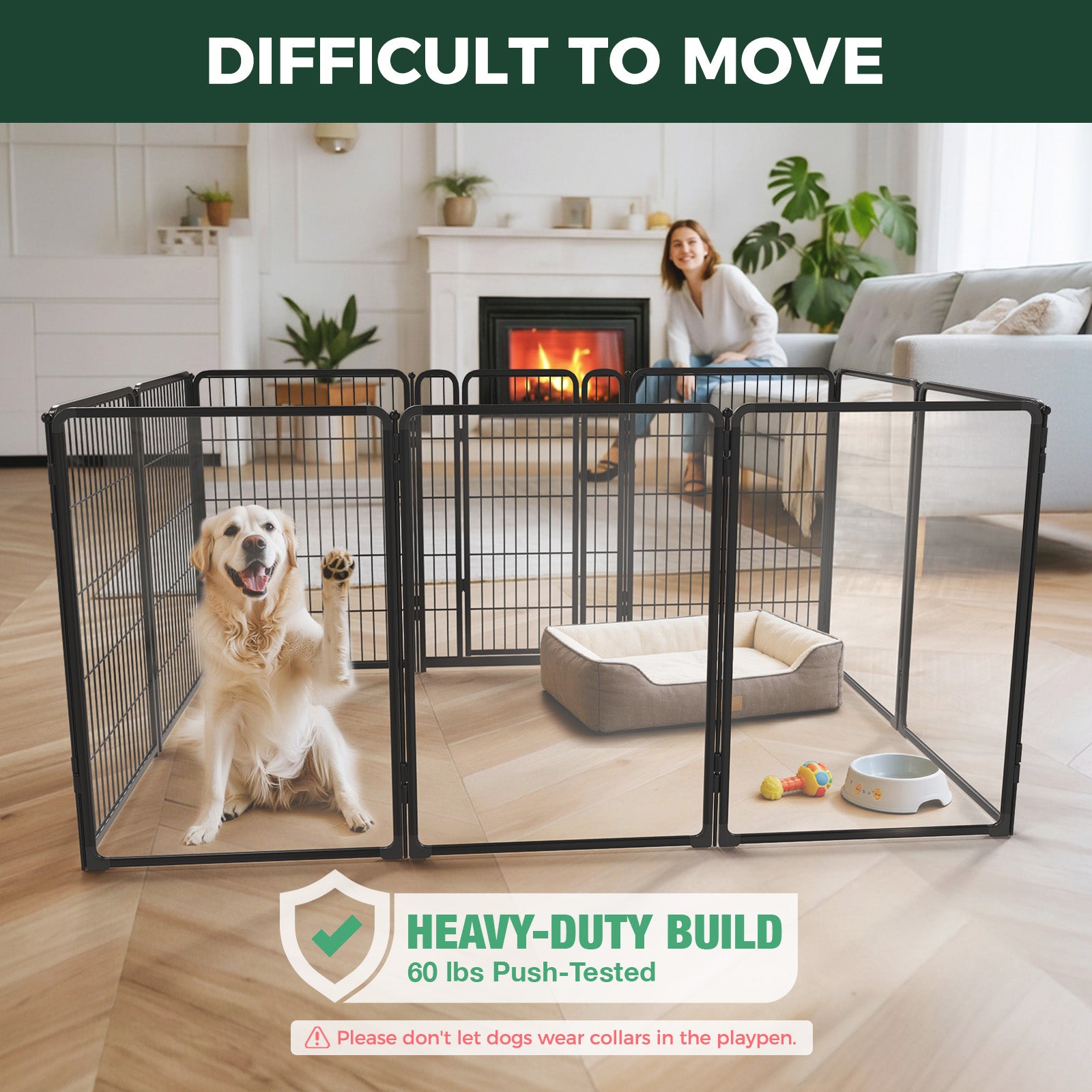FXW Acrylic & Wire Mesh Indoor Dog Playpen