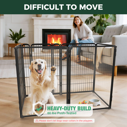 FXW Acrylic & Wire Mesh Indoor Dog Playpen