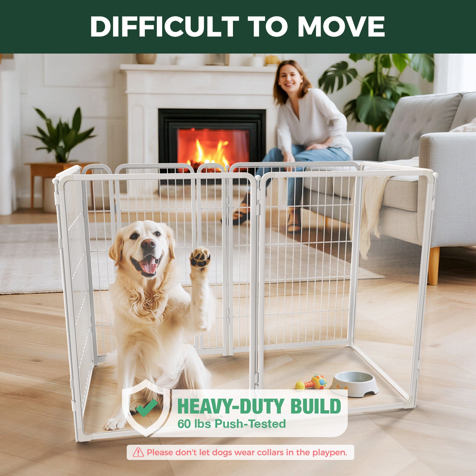 FXW Acrylic & Wire Mesh Indoor Dog Playpen