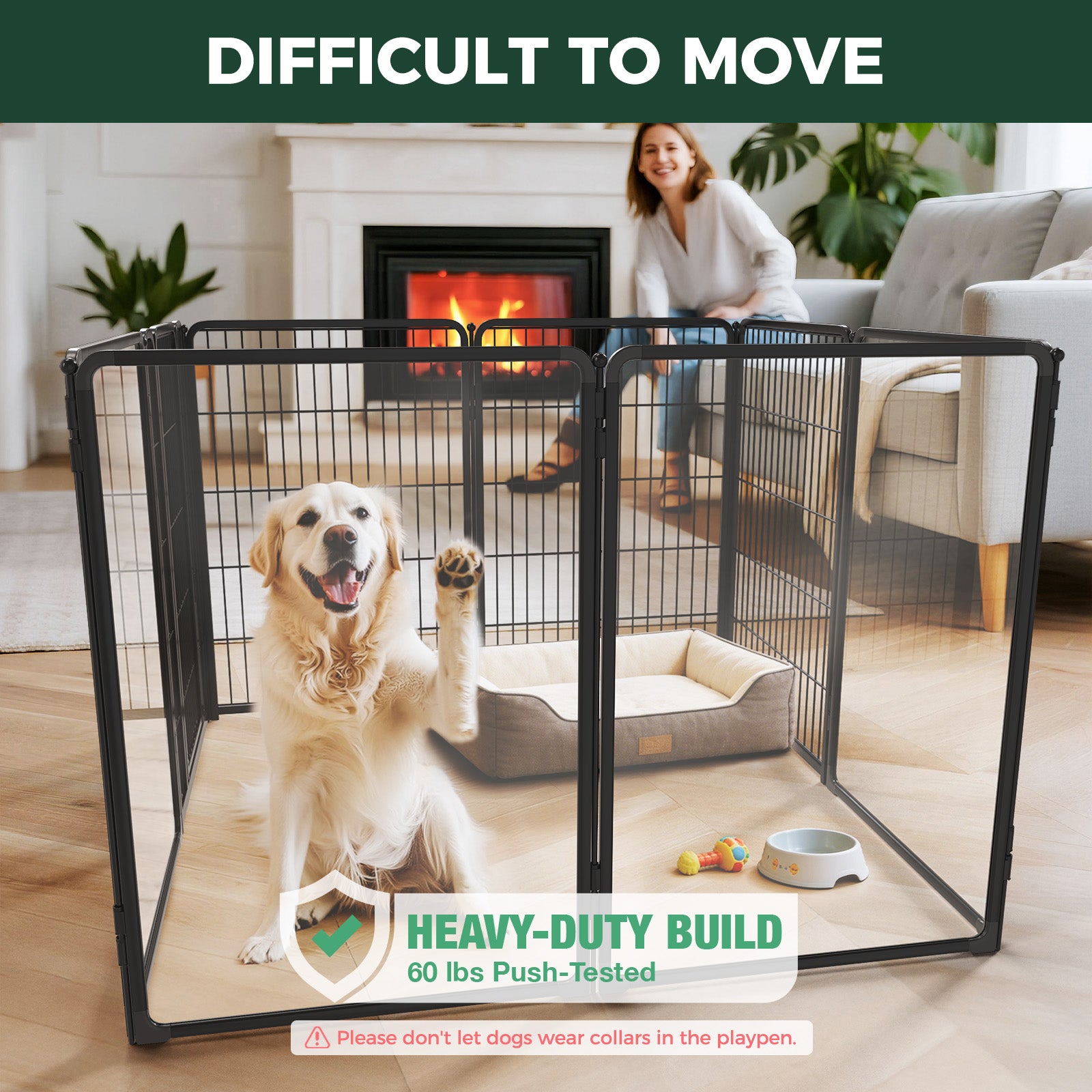 FXW Acrylic & Wire Mesh Indoor Dog Playpen