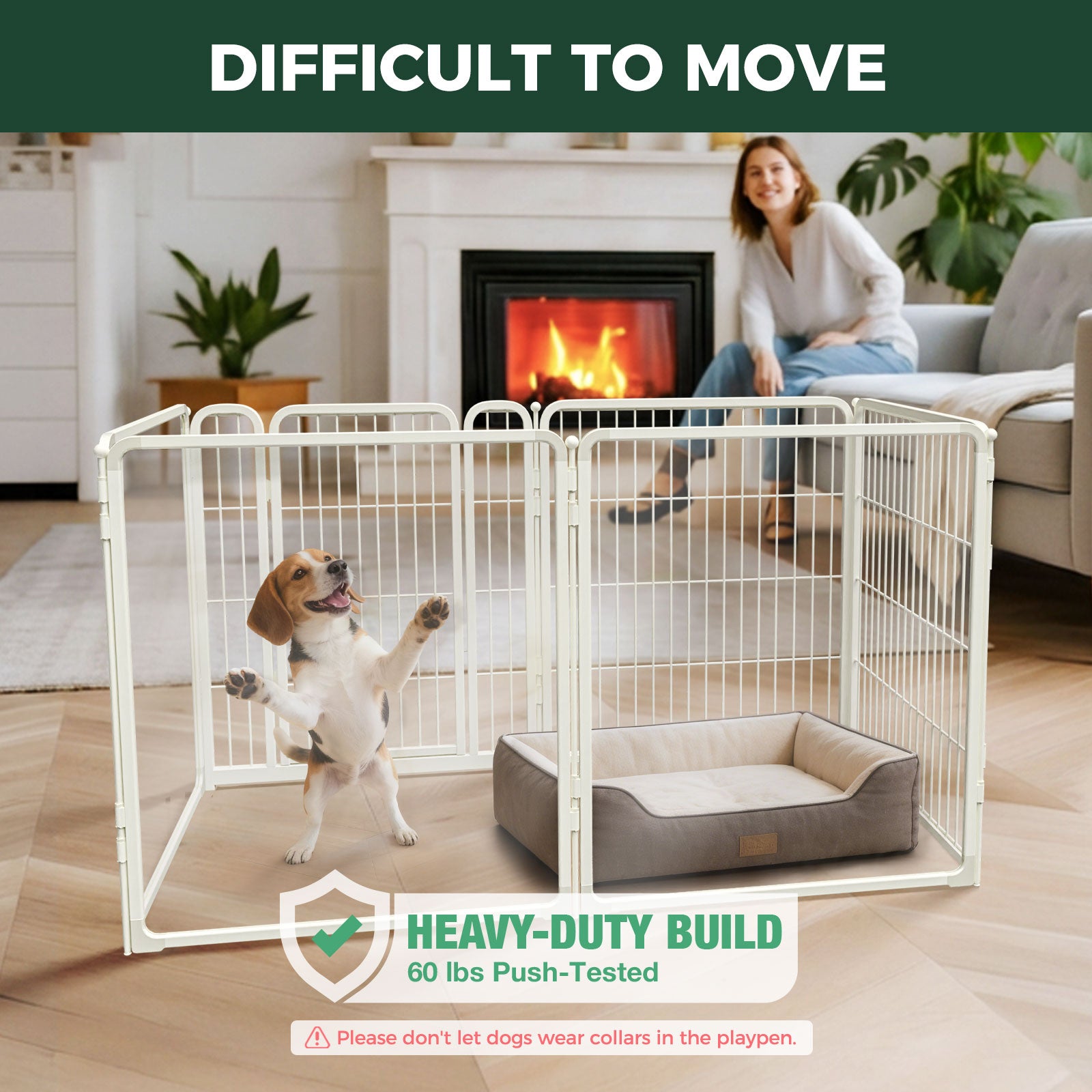 FXW Acrylic & Wire Mesh Indoor Dog Playpen
