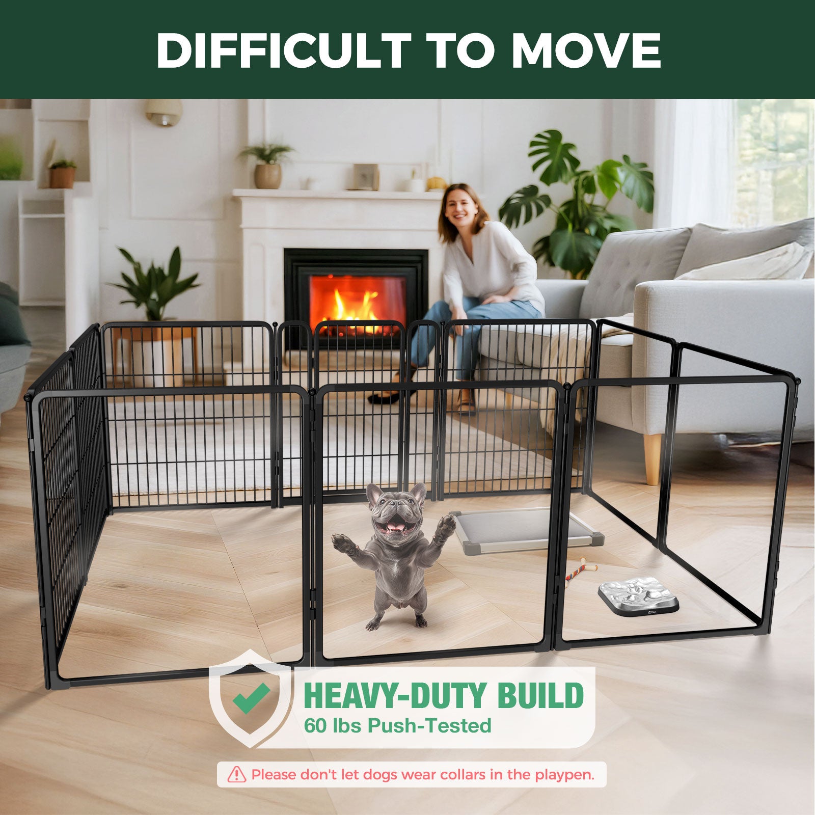 FXW Acrylic & Wire Mesh Indoor Dog Playpen
