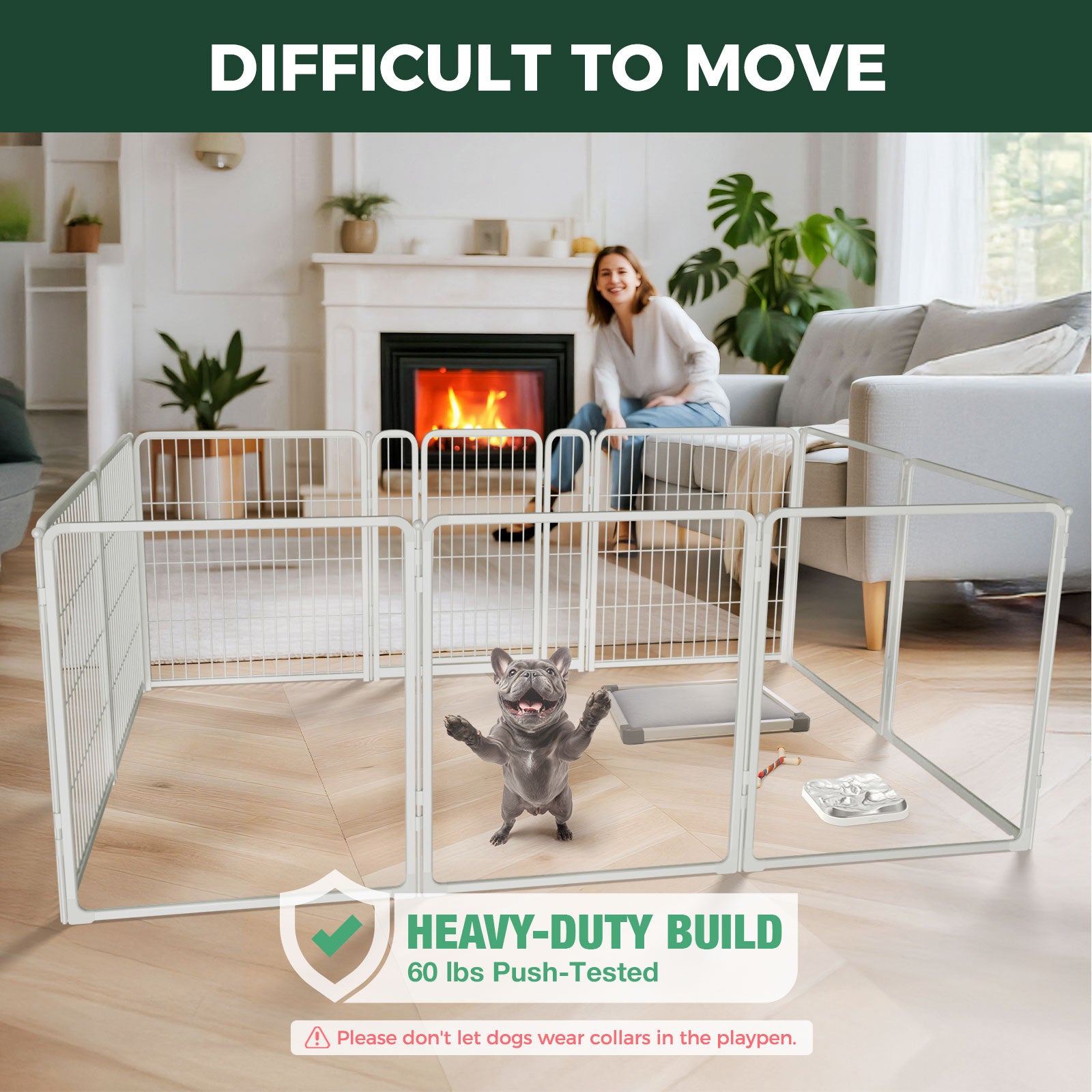 FXW Acrylic & Wire Mesh Indoor Dog Playpen