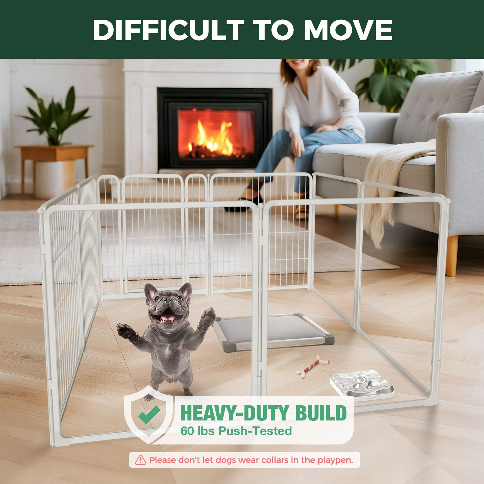 FXW Acrylic & Wire Mesh Indoor Dog Playpen