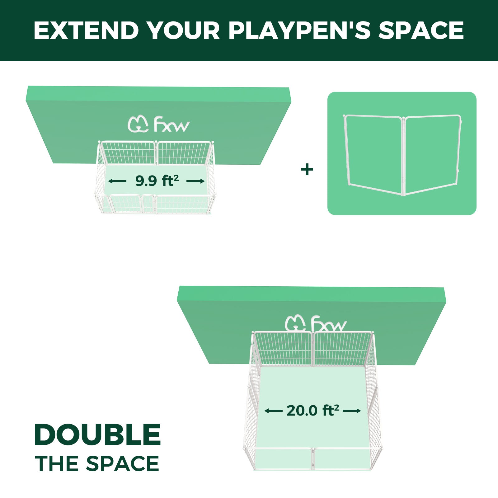 FXW Pawadise Acrylic & Wire Mesh Indoor Dog Playpen