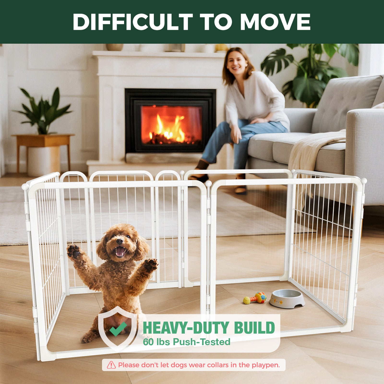 FXW Acrylic & Wire Mesh Indoor Dog Playpen