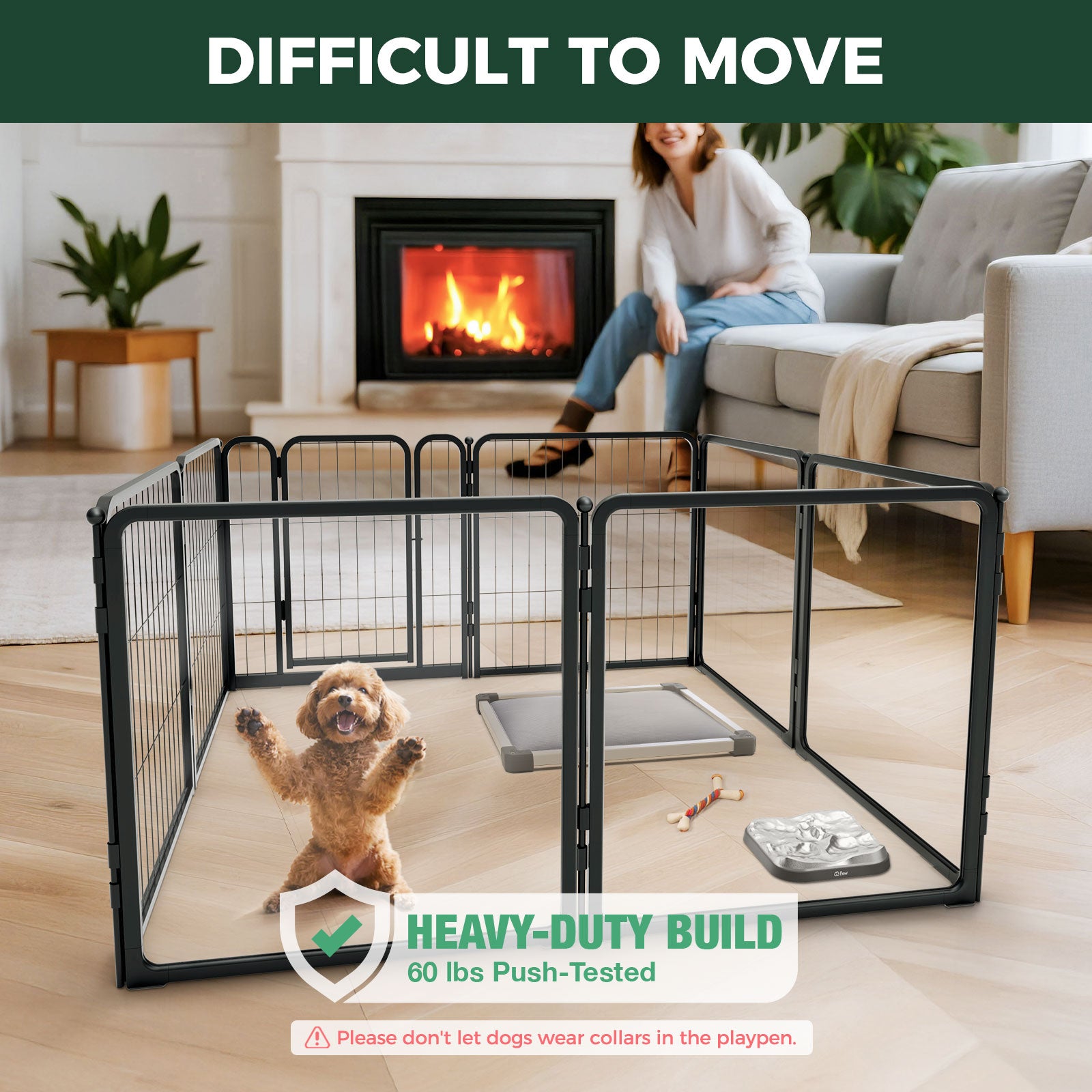 FXW Acrylic & Wire Mesh Indoor Dog Playpen