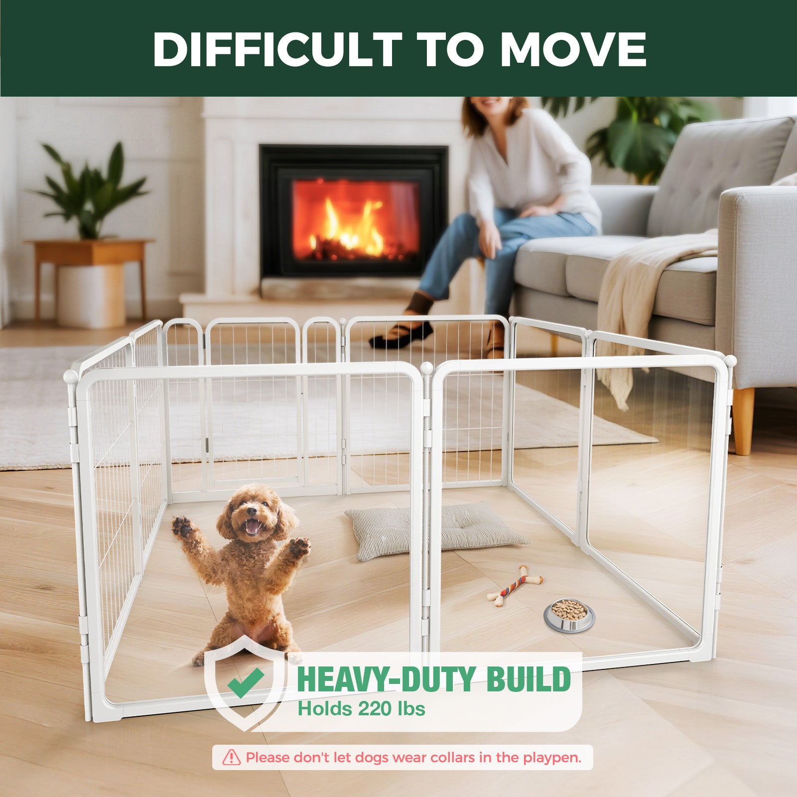 FXW Acrylic & Wire Mesh Indoor Dog Playpen