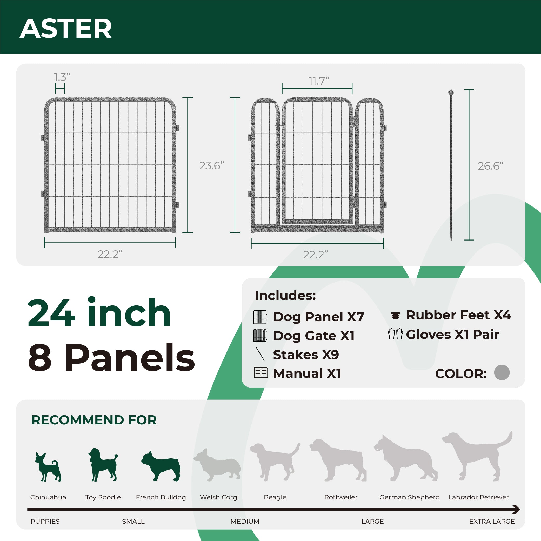 dog fence size 