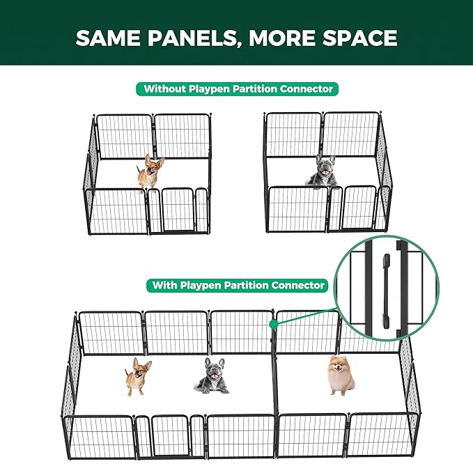 Dog Playpen Partition Connector (Pack of 2) Fits for Homeplus/Rollick/Instant Dog Playpen