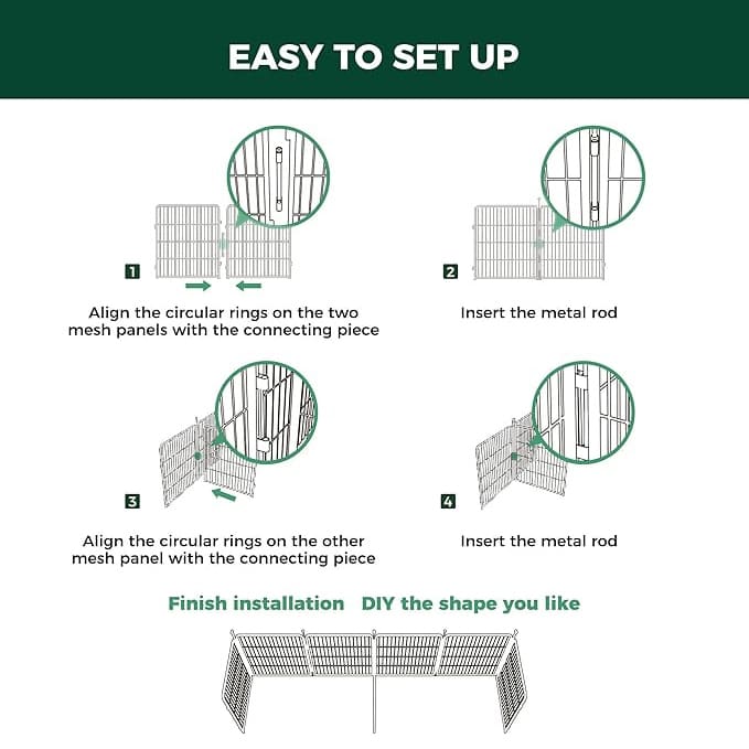 Dog Playpen Partition Connector (Pack of 2) Fits for Homeplus/Rollick/Instant Dog Playpen