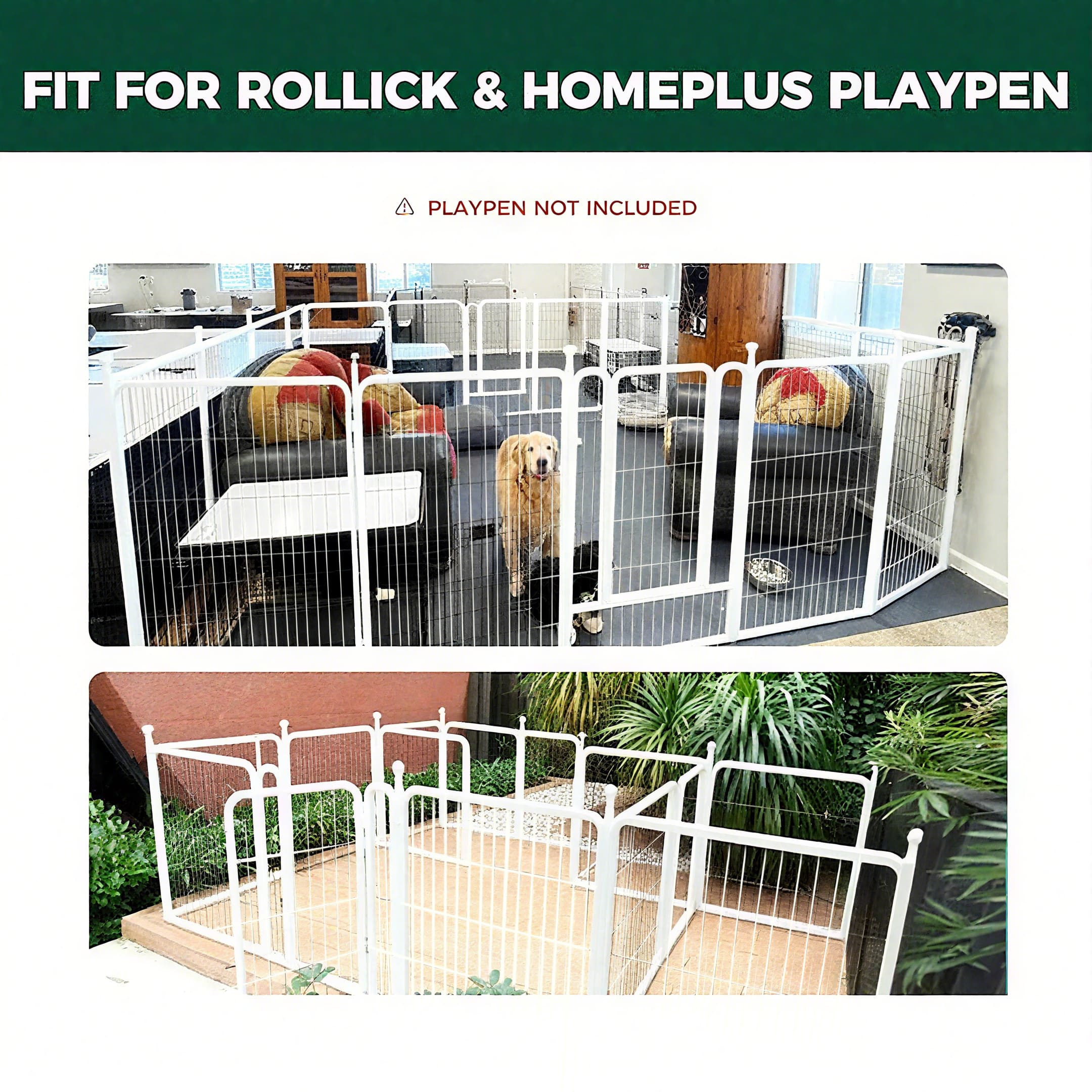 Dog Playpen Partition Connector (Pack of 2) Fits for Homeplus/Rollick/Instant Dog Playpen