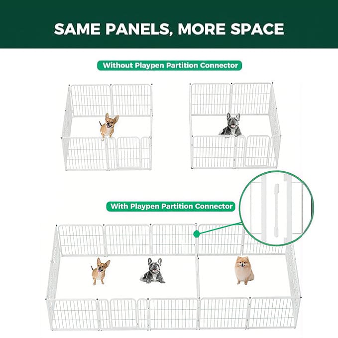 Dog Playpen Partition Connector (Pack of 2) Fits for Homeplus/Rollick/Instant Dog Playpen