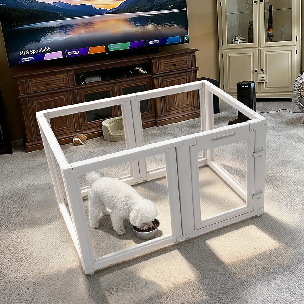 AuraSpace Acrylic Indoor Dog Playpen Small to Medium Dogs