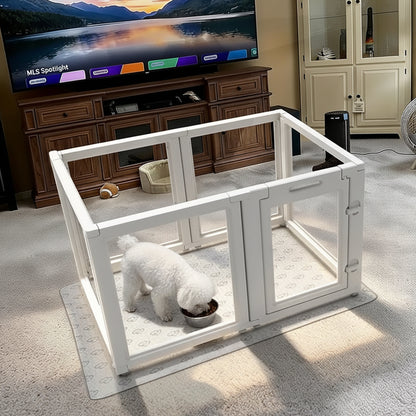 AuraSpace Acrylic Indoor Dog Playpen for Small to Medium Dogs