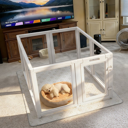 AuraSpace Acrylic Indoor Dog Playpen for Small to Medium Dogs