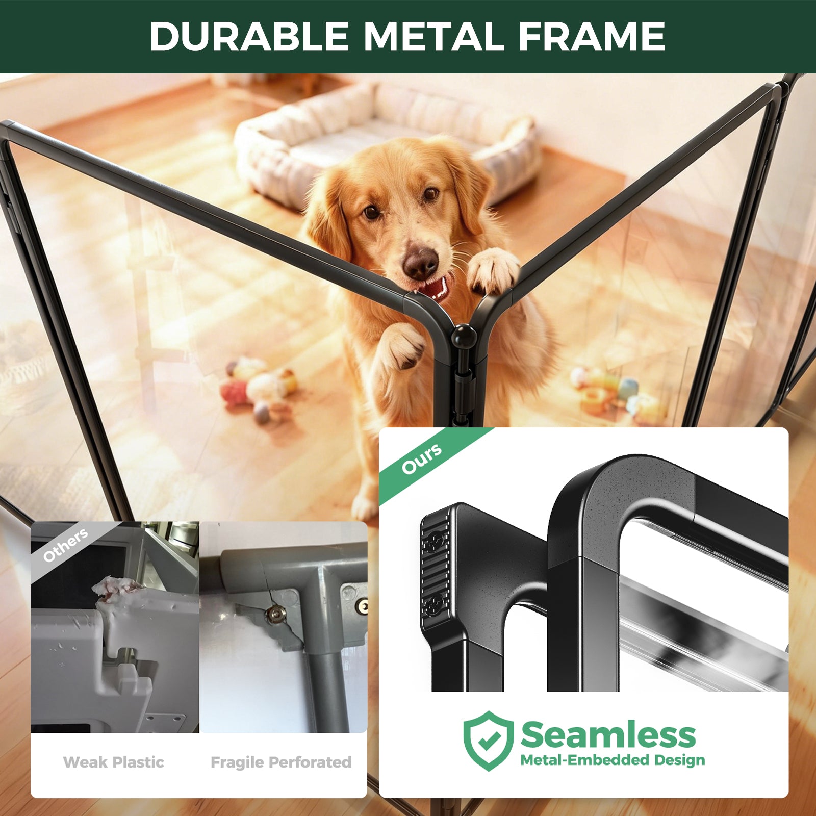 FXW Acrylic & Wire Mesh Indoor Dog Playpen