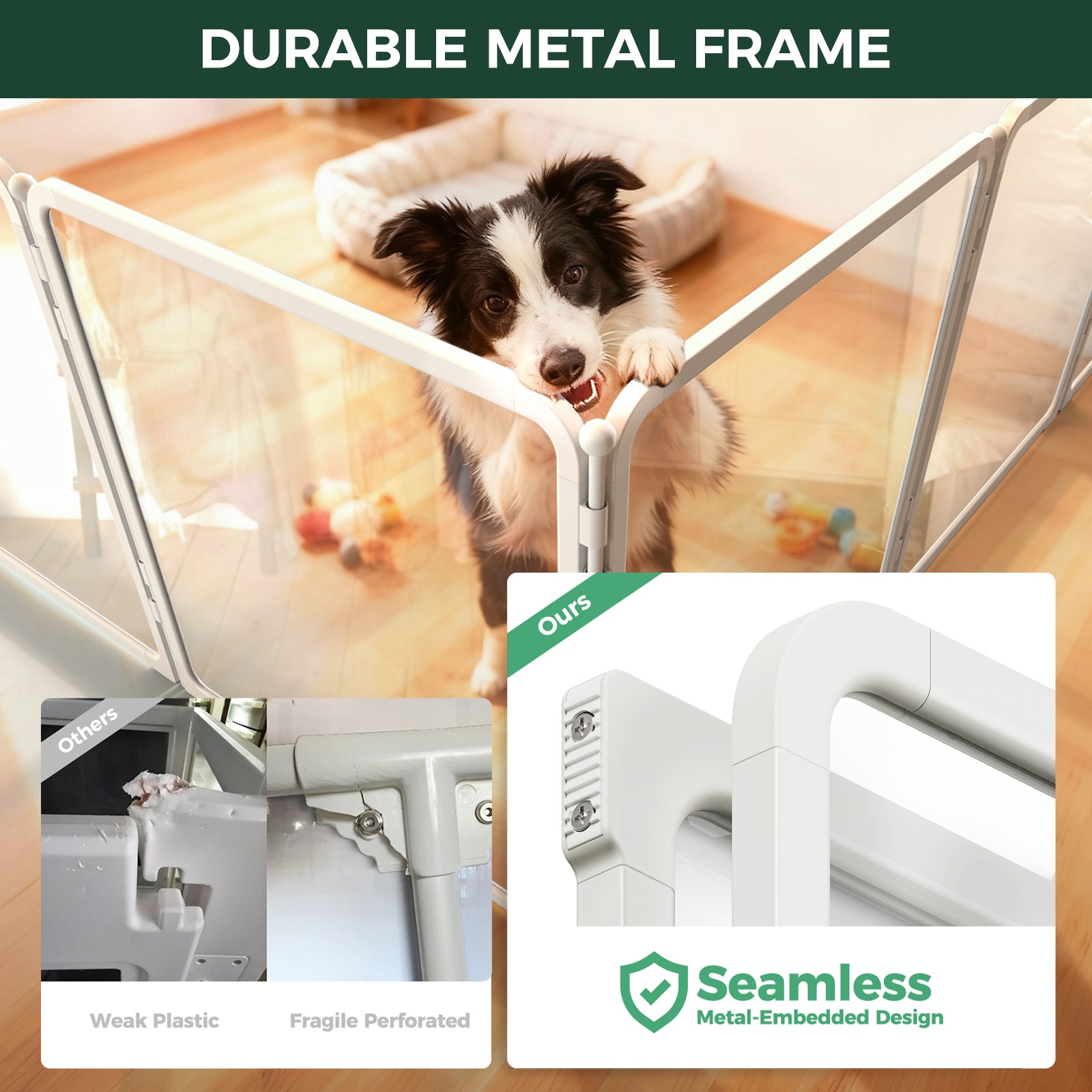 FXW Acrylic & Wire Mesh Indoor Dog Playpen