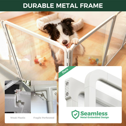 FXW Acrylic & Wire Mesh Indoor Dog Playpen