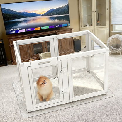 AuraSpace Acrylic Indoor Dog Playpen for Small to Medium Dogs