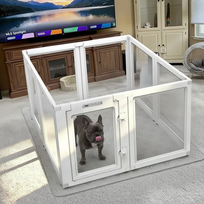 AuraSpace Acrylic Indoor Dog Playpen for Small to Medium Dogs