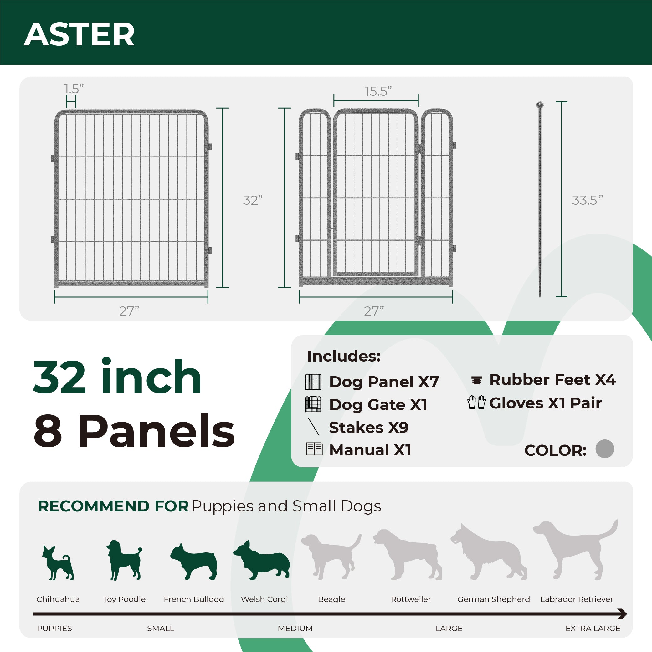 Aster Dog Playpen for Yard WM WM