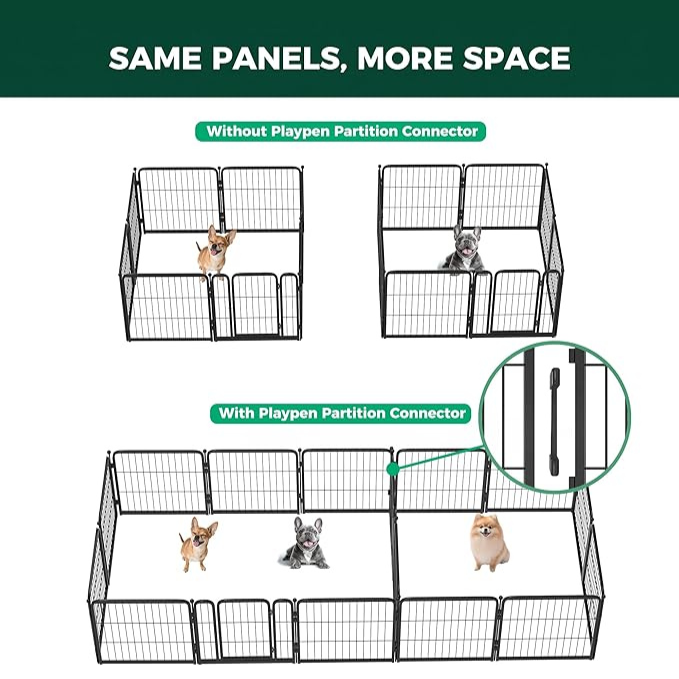 Dog Playpen Partition Connector (Pack of 2) Fits for Homeplus/Rollick/Instant Dog Playpen