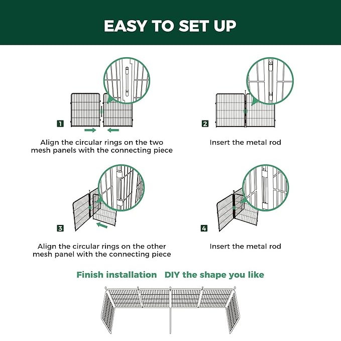 Dog Playpen Partition Connector (Pack of 2) Fits for Homeplus/Rollick/Instant Dog Playpen