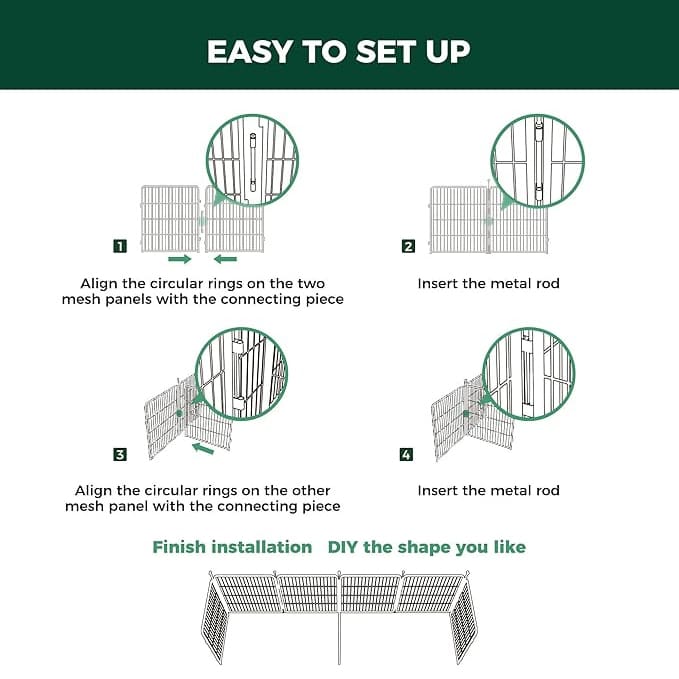 Dog Playpen Partition Connector (Pack of 2) Fits for Homeplus/Rollick/Instant Dog Playpen