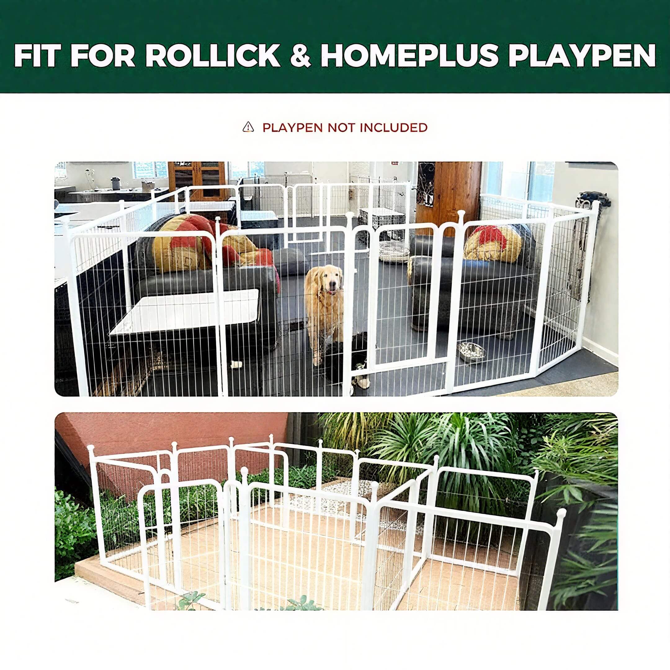 Dog Playpen Partition Connector (Pack of 2) Fits for Homeplus/Rollick/Instant Dog Playpen
