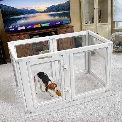 AuraSpace Acrylic Indoor Dog Playpen for Small to Medium Dogs