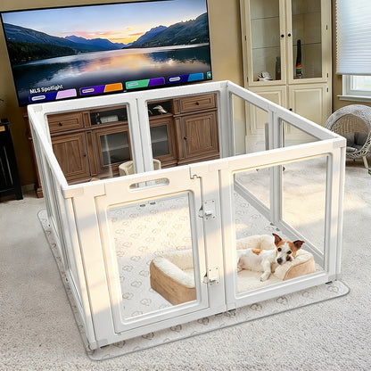 AuraSpace Acrylic Indoor Dog Playpen for Small to Medium Dogs