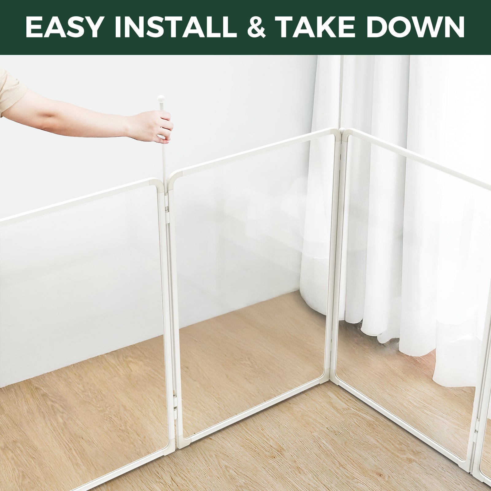 FXW Acrylic & Wire Mesh Indoor Dog Playpen