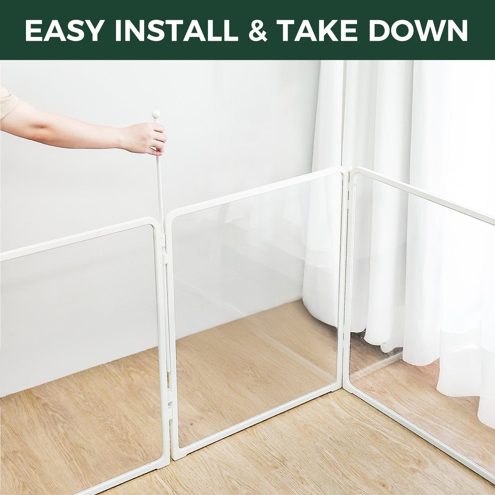 FXW Acrylic & Wire Mesh Indoor Dog Playpen